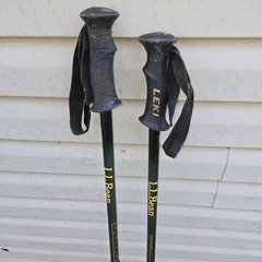 LL Bean / LEKI Collaboration Trekking Poles Set of 2 Used See Pics Adjustable