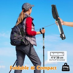 Travel Folding Trekking Hiking Pole with Carrying Case,Collapsible Cane