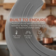 8Pcs Silicone Cookware Handle Covers Heat Resistant Non Slip Grey Sleeves