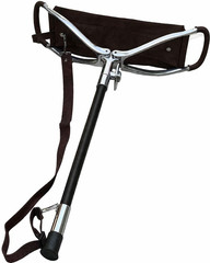 BIG SIZE BROWN LEATHER SHOOTING STICK WITH RUBBER Ferrule Walking Chairs