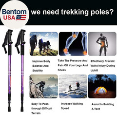Hiking Trekking Poles, 2 Pack Collapsible, Lightweight, anti Shock, Walking Stic