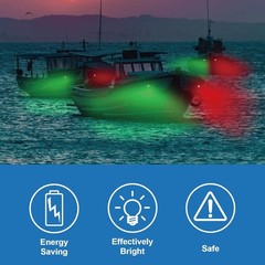 LED Boat Navigation Lights Red Green Bow Mount Marine Port Starboard Light