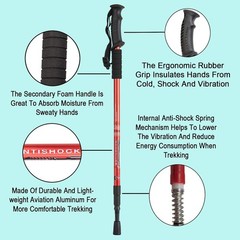 Aihoye Hiking Trekking Poles, 2 Pack Collapsible,Lightweight, anti Shock, Hiking