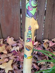 Walking staff. Alice and Wonderland themed, hand crafted, hand painted.