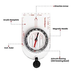 Boy Scout Orienteering Hiking Compass – Kids, Waterproof & Style R