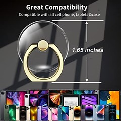 Transparent Clear Phone Ring Grips Holder Kickstand, Finger Ring Gold Ring