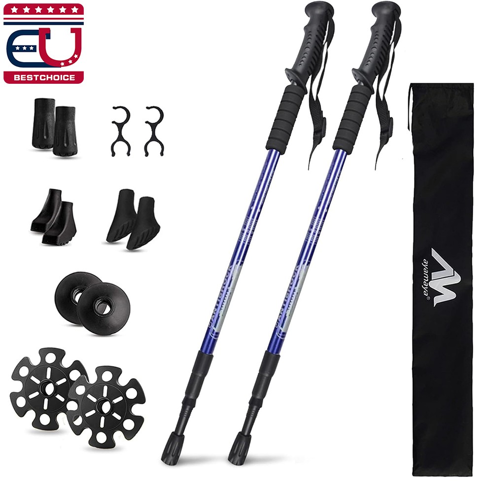 Trekking Poles Nordic Walking Hiking Sticks Anti-shock Adjustable Alpenstock