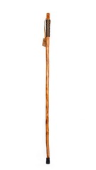 Natural Wood Hiking Walking Stick – 48″ Parachute Cord Wrapped, Lightweight, Dur