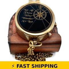 Kiristan Vintage Brass Compass with Leather Case – Inspirational Gift