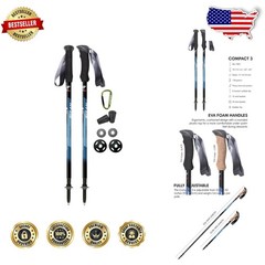 Ultralight Trekking Poles: 5.6oz Aluminum Collapsible, Adjustable, EVA Grips