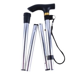Folding Aluminum Trekking Pole – Collapsible Hiking Walking Cane Travel Stick