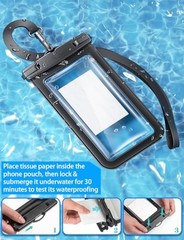 4 Pack IP68 Waterproof Phone Pouch (2 Pack Floating and 2 Pack Sinking