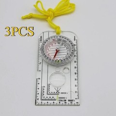 Compass Ruler Magnifying Scale Scout Hiking Camping Boating Orienteering Map US