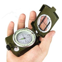 Military Compass Pocket Sighting Clinometer Classic Hiking Luminous Lensatic Map