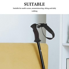 Lightweight Sturdy Walking Cane Handle Grip with Universal Fit and Wrist Strap
