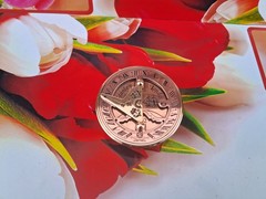 Solid Brass Sundial Compass With Engraved Sundial Compass Item.