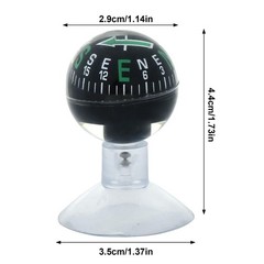 Waterproof Vehicle Navigation Ball Car Compass Ball with Suction Cup Base