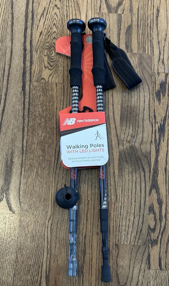 New Balance Expert 2 Telescoping Trekking Walking Poles Built-In LED Lights
