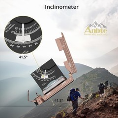 Anbte Compass Hiking Survival, IP65 Waterproof Metal with Bronze