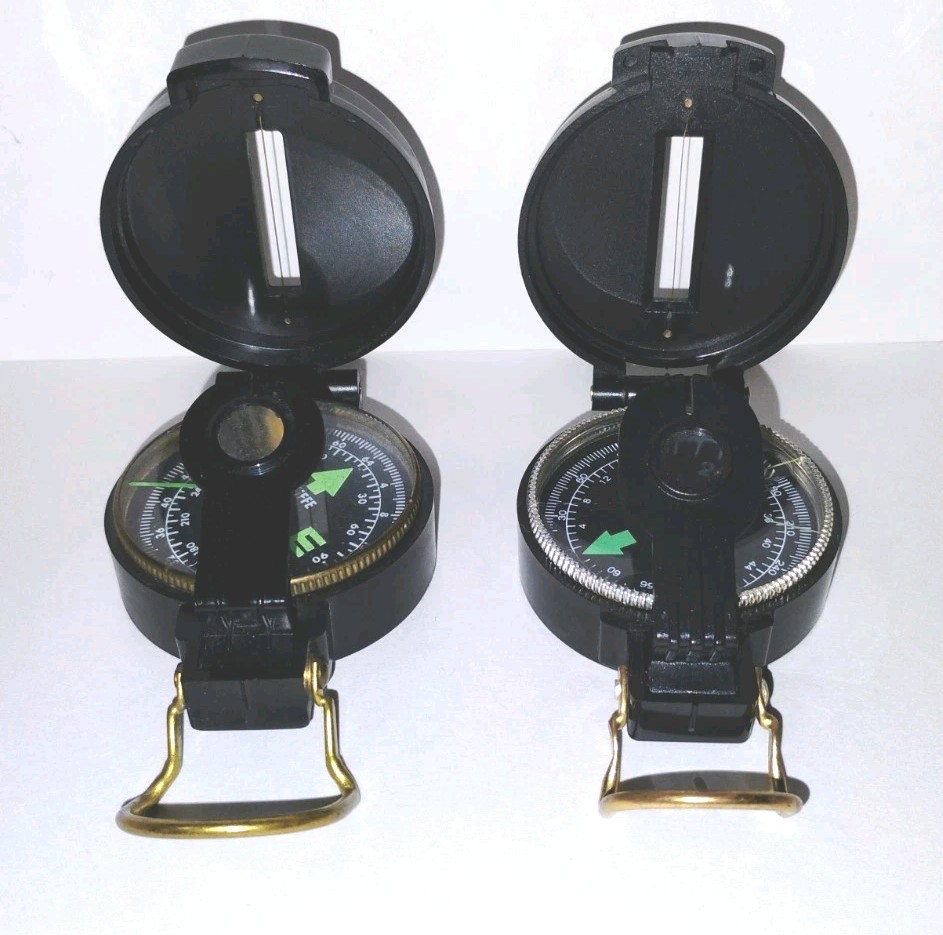 Engineer Directional & Lensatic Compass Lot Academy Boy Scout Camping Hiking
