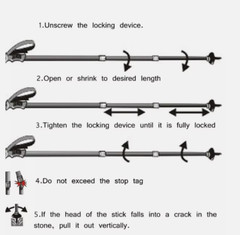 Alpenstock Anti-shock Trekking Poles Adjustable Walking Hiking Nordic Sticks