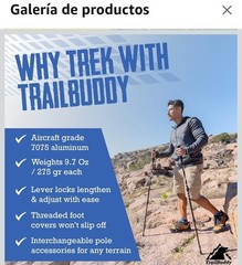 TrailBuddy Hiking Trekking Poles Adjustable Aluminum Cork Grip w/ Accessories