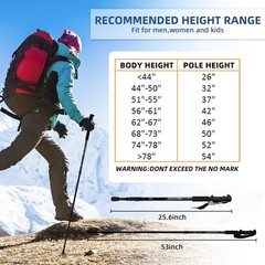 2X Trekking Poles Adjustable Nordic Walking Sticks Anti-shock Hiking Alpenstock