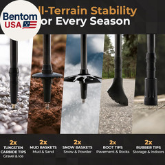 Carbon Fiber Trekking Poles – Lightweight Collapsible Hiking Poles with Cork Gri