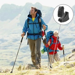 6Pcs Trekking Poles Tips Hiking Accessories – Cane for 0.43″, Black