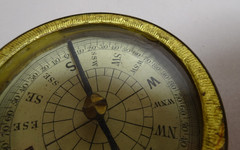 Brass Compasses 2 Handheld German N E S W Glass w Cover Lot Pair