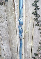 35″ Hand Carved Twisted Elder Walking Stick Cane w/ Brass Skull Top Handle #39