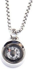 Compass Necklace,Mini Pocket Compass,Camping Hiking Metal Survival Compass for M