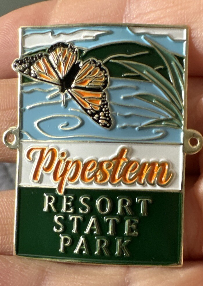 Butterfly Pipestem State Park West Virginia Hiking Staff Stick Medallion NEW WV