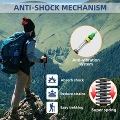 2X Trekking Poles Adjustable Nordic Walking Sticks Anti-shock Hiking Alpenstock