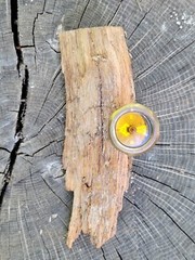 Vintage West Germany Brass Hiking / Camping Pin On Compass