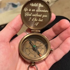 Personalized, Wedding on Accessory, Gift for Husband, Working Nautical Compass