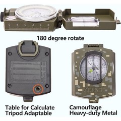 Durable Waterproof Military Compass Luminous Dial Portable Hiking Adventure Gear