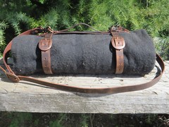 Full grain veg tanned Leather blanket harness, leather bedroll, leather straps
