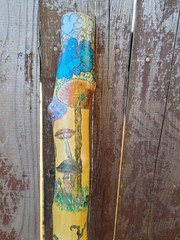 Walking staff. Alice and Wonderland themed, hand crafted, hand painted.