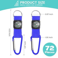 Compass for Kids Bulk Mini Compass Keychain for Classroom, Hiking, Survival 36