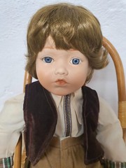 Artist doll porcelain doll 36 cm sitting collector rarity Vintage