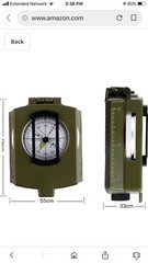 Bijia High Accuracy Metal Waterproof Military Lenstatic Sighting Compass Black