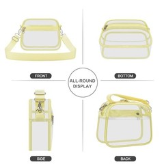 Clear Bag for Stadium Events Clear Sports Fan Handbags Purses Large Yolk Yellow