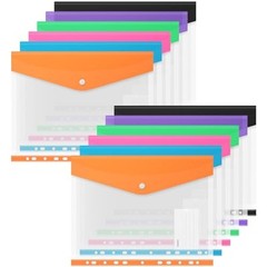 Binder Pocket Organizer Folders, 12 Pack Expandable Folders Horizontal-12 Pack