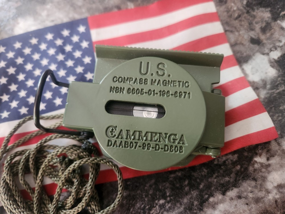 NOS 2001 USmade USGI Survival Cammenga Model 3H TritiumLensatic Magnetic Compass