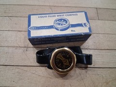 Liquid Filled Wrist Compass with Original Box Hunter Camper Germany