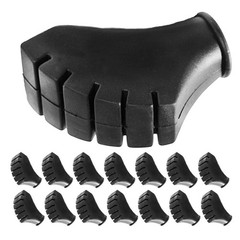 15Pcs Black Rubber Walking Stick Tip Covers Durable Hiking Pole End Caps