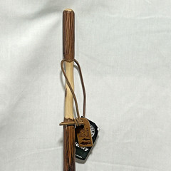 Brazos Twisted Hickory Wood Walking Stick 55 Inch Height brown leather strap