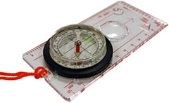 UST Deluxe Map Compass with Raised Base Plate and Swivel Bezel for Hiking, Campi