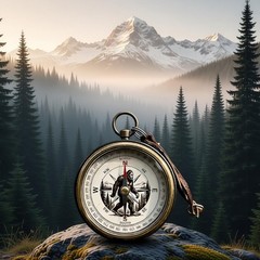 Portable Compasses High Accuracy Navigations Tool Metal Texture for Outdoor